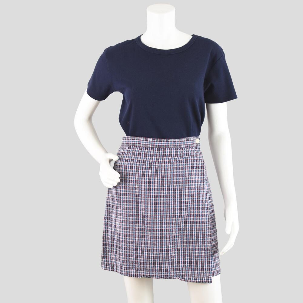 Vintage 90s Seersucker Wrap Skorts, Red White & Blue, Women's 30 - 32" Waist